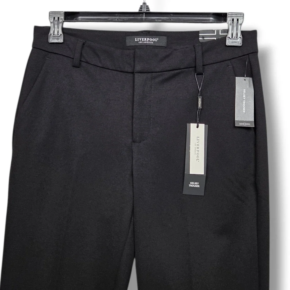 Liverpool Kelsey Trouser Womens 8 Tall Black Mid Rise Slim Leg Pants - Picture 2 of 12